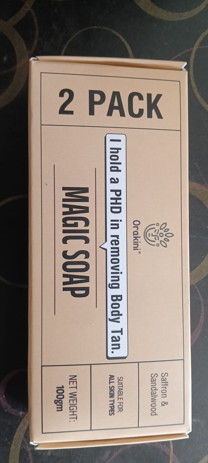Two-pack box of Magic Soap, saffron and sandalwood, 100 g